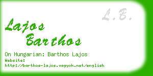 lajos barthos business card